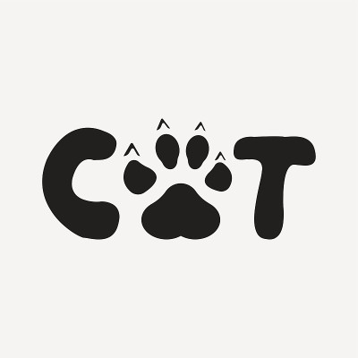 带有爪印的猫短信。矢量插图。