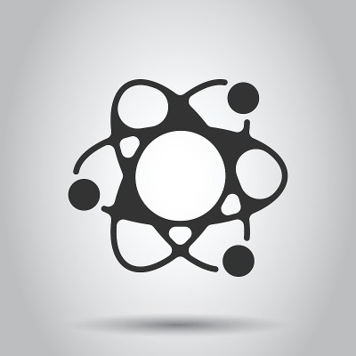 扁平风格的科学图标。Dna细胞载体插图在白色孤立的背景。分子进化商业概念。
