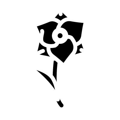 剑兰花字形图标矢量插图