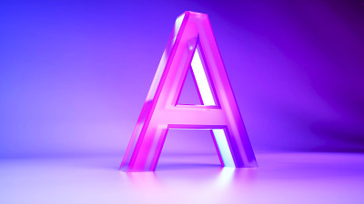 3d渲染效果英文字母A