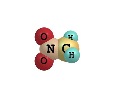 硝基甲烷分子孤立在白色上