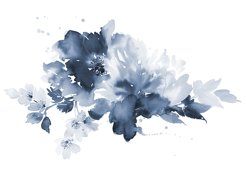 鲜花水彩插图