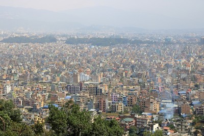 尼泊尔首都加德满都的全景