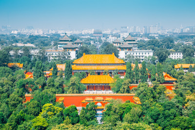 从中国北京景山公园看紫禁城