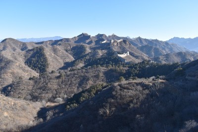 中国北京附近金山岭长城的冬季全景