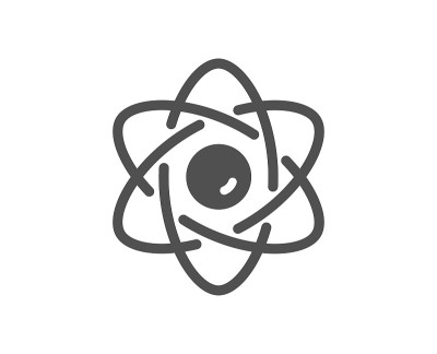 Atom核心简单图标。核能的迹象。向量