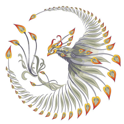 秘，凤凰，图标，符号，抽象