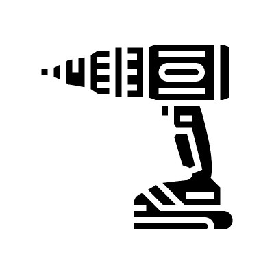 钻设备字形图标矢量插图