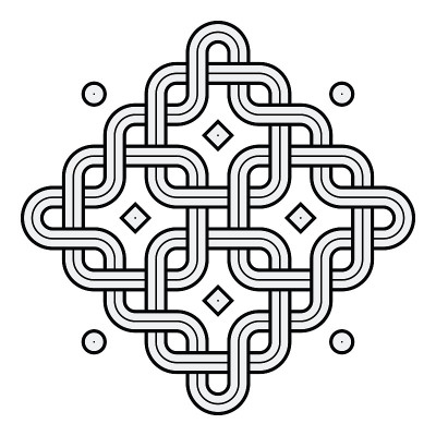 维京装饰结-链圆形正方形蛇框架
