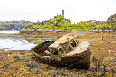 View of Castle Maol, a ruined castle located near 