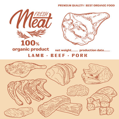 鲜活的生肉雕刻图案