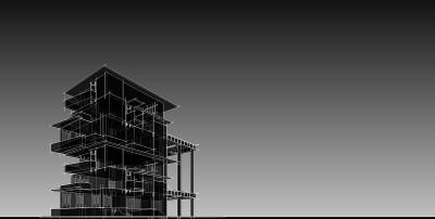 3D插图建筑透视线