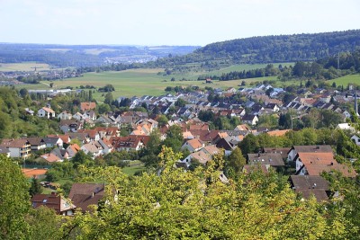 村庄Münklingen附近的Weil der Stadt的观点