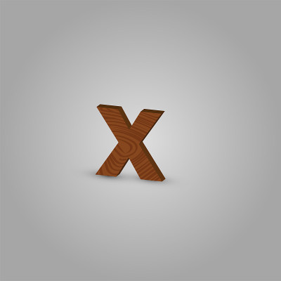 现实的木材字符从排版，矢量插图