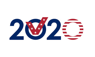 2020年美国数字旗颜色，矢量插图