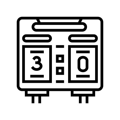 记分牌足球线图标矢量插图