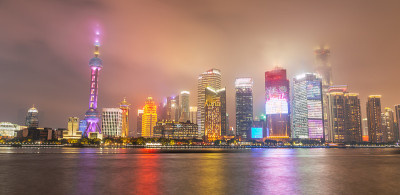 中国上海的天际线。