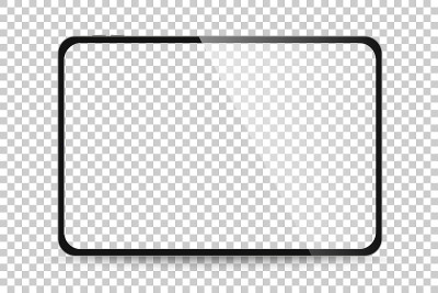 Modern black tablet computer with blank horizontal