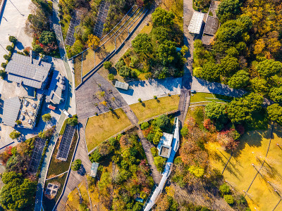 杭州市公园广场鸟瞰图