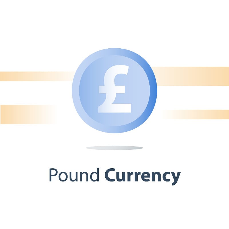 Money exchange, pound currency coin, cash loan, fi