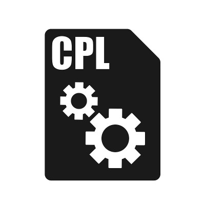 CPL黑色文件矢量图标，平面设计风格