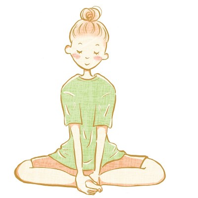 年轻女子放松伸展双腿瑜伽，冥想