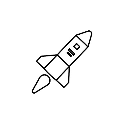 火箭图标。符号和符号可以用于网页，标志，手机应用程序，UI，用户体验
