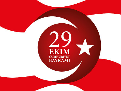 29 ekim cumhuriyet bayrami with white turkish moon