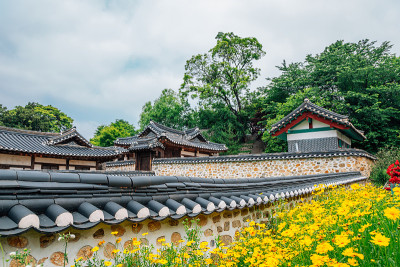 江花岛老村，永香宫韩国传统建筑，位于韩国仁川