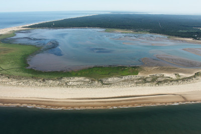 航拍的Anse de la Palmyre在Charente-Maritime