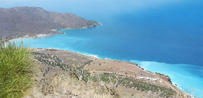 美丽的克里特岛海景全景