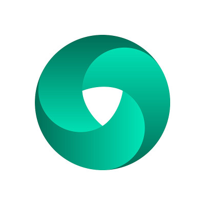 不可能的圆形。光学错觉。绿色渐变无限圆形形状。