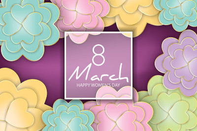 3月8日妇女节鲜花贺卡。