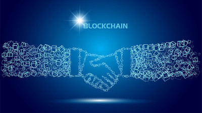 区块链技术协议握手业务概念。