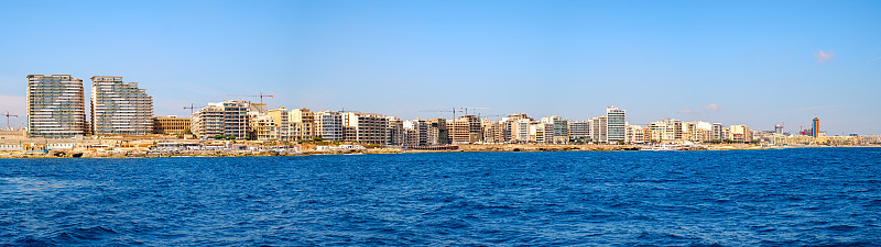 马耳他东海岸的全景