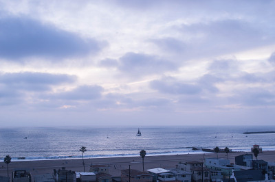 美丽的日落在Playa del Rey, CA