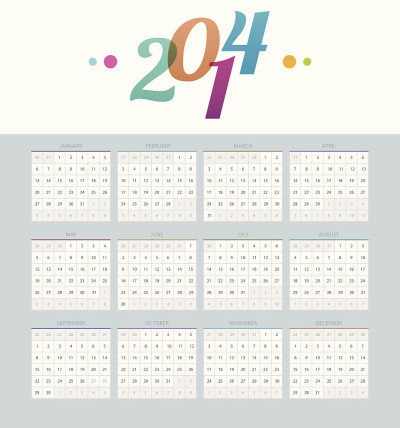 2014年日历