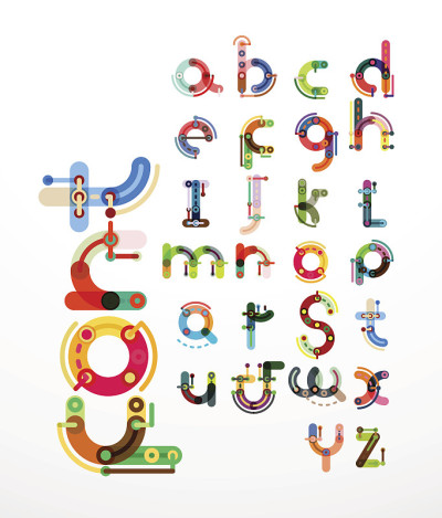 线性设计字体，字母