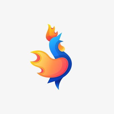 矢量插图鸡梯度彩色风格。