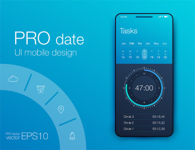 Fitness app. Ui ux design. UI design concept with 