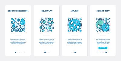 微生物学，基因工程UX, UI登陆手机应用页面屏幕科学设置