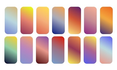 Vector set of blue gradients.Blue backgrounds coll