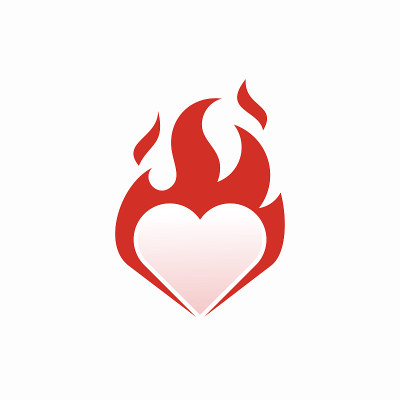 Love Fire Logo Template Design