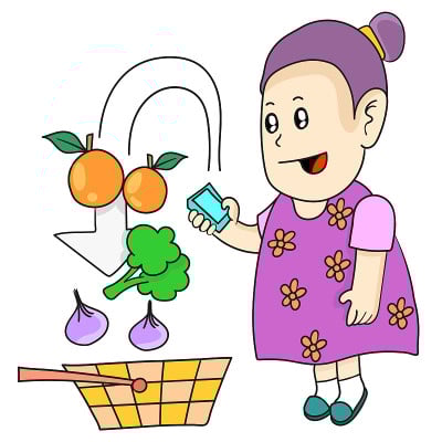 母亲每天从网上商店购物