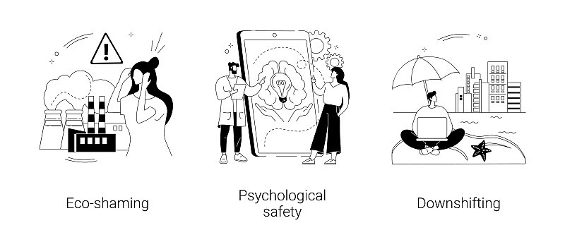 社交焦虑抽象概念向量插图。
