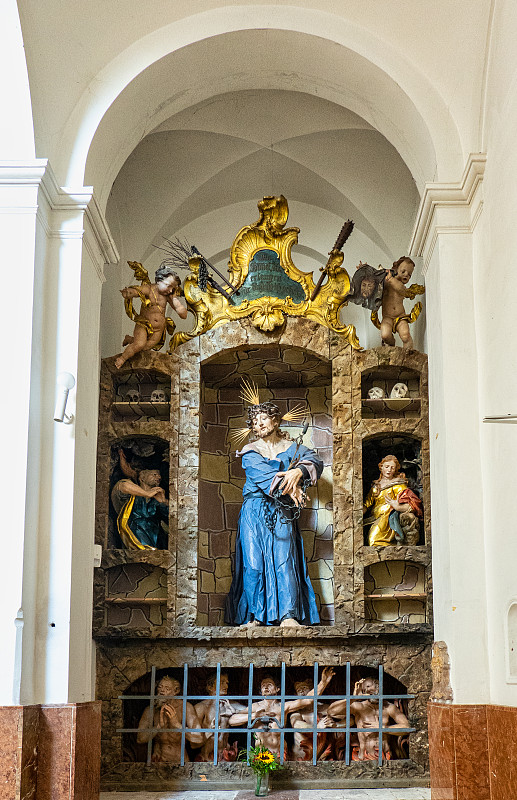 巴洛克Marienmuenster教堂内部，Diessen, Ammersee, Bavaria, 