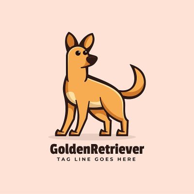 Vector Illustration Golden Retriever Simple Mascot