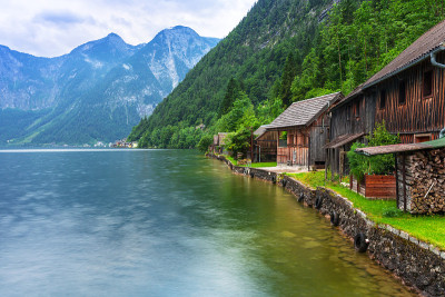 阿尔卑斯山的格伦德湖风景