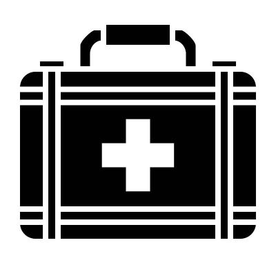 手提箱图标，矢量插图，医疗保健大纲