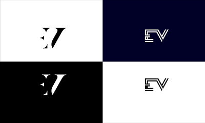 EV、VE抽象字母标志交织字母